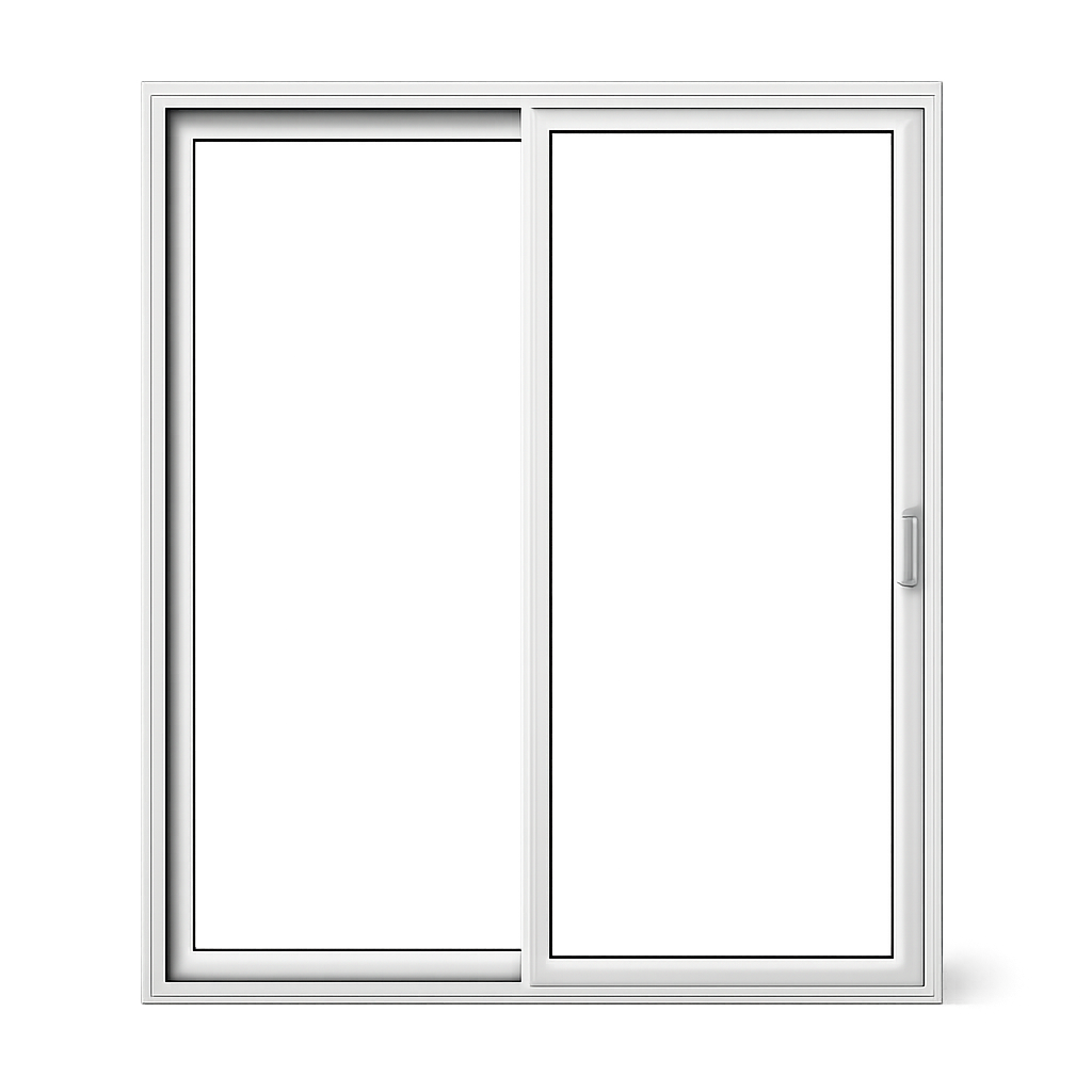 Technician adjusting sliding glass door rollers